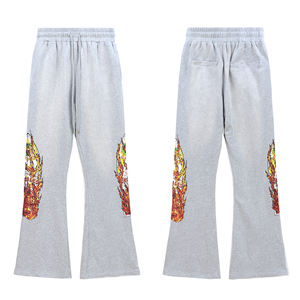 OEM 2025 puff estampado Jogger Pantalones para hombres logotipo personalizado lavado ácido vintage casual Flare sudor bordado pantalones hombres - Product Image 4