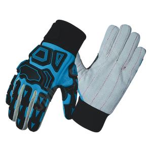 Tela de pana Premium Trabajo industrial Protección mecánica Guantes de cuero Guantes de seguridad para petróleo y gas Antideslizante Resistente al agua - Product Image 2