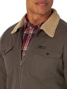Chaqueta de lona para hombre, talla grande, de invierno, acolchada, con capucha, forro de sherpa, cuello mandarín, cierre de cremallera, resistente al viento y transpirable - Product Image 3