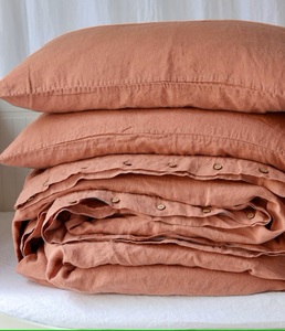 Ensemble de literie Vintage en lin français nouvellement conçu reine King Size housse de couette taies d'oreiller maison hôtel mariage hôpital lavé - Product Image 5