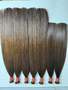 Extensions de cheveux humains vietnamiens Remy en vrac de différentes couleurs personnalisées prix bon marché paquets de cheveux vierges droits perruques matière première - Product Image 2