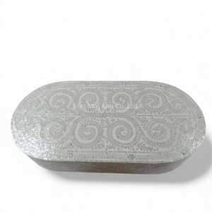 โต๊ะกาแฟหรูหราประดับเปลือกหอยมุก งานฝีมือฝังเปลือกหอย สำหรับพื้นที่อยู่อาศัยที่หรูหรา - Product Image 3