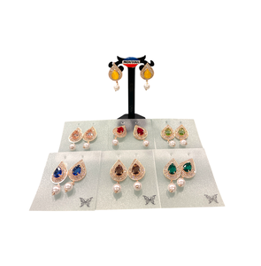 Boucles d'oreilles AD élégantes pour femmes avec placage d'or et d'argent disponibles dans des conceptions uniques à un prix de gros compétitif - Product Image 2