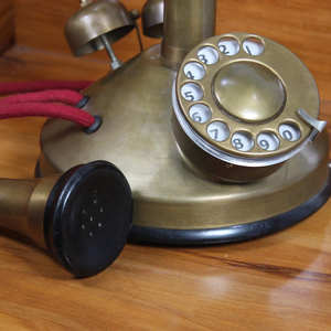 Vintage Brass Rotary Telephone Retro Victorian Steampunk Candlestick Landline <b>Phone</b> for <b>Desk</b> Home Decor Gift - Product Image 4