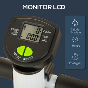 HOMCOM Stepper con Manillar, Pedales Antideslizantes y Monitor LCD, en Acero y ABS, 55x44x108 cm, Blanco Negro y Verde - Product Image 4