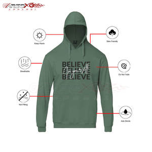 เสื้อฮู้ดพิมพ์ลายสำหรับผู้ชาย, เสื้อมีฮู้ดพิมพ์ลายกราฟิกด้านหน้าตัวหนาและมีเชือกรูดสำหรับเสื้อผ้าแนวสตรีทในเมือง - Product Image 2