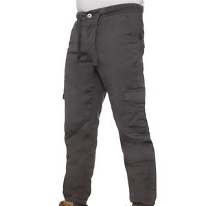 Pantalon Cargo noir pour hommes, taille élastiquée lavée et pantalons Cargo ajustés à revers, vente à chaud - Product Image 4