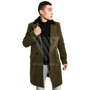 2025 New Stylish <b>Men's</b> Long <b>Overcoat</b> For <b>Men</b> Above <b>Knee</b> <b>Length</b> Street Style Fashionable Clothing <b>Men's</b> Coats & Jackets - Product Image 1