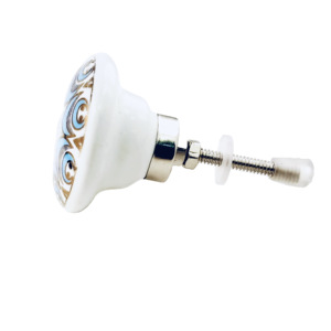 Perillas de Cerámica Turquesa y Doradas Estilo Marroquí, Hexagonales con Diseño Floral, Tiradores para Cajones, Armarios, Dormitorios, Cocina y Cómodas - Product Image 2