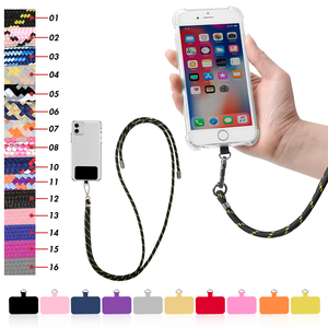 Sangle de téléphone réglable en nylon personnalisée à porter en bandoulière avec patch d'ancrage de remplacement, cordon universel anti-perte pour téléphone - Product Image 1