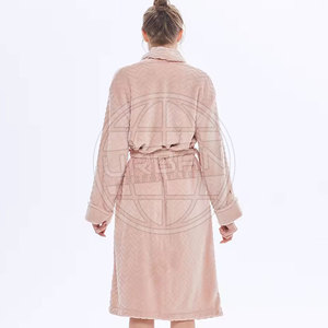 Bata de Baño de Algodón Tejido Ligero de Alta Calidad para Mujer, con Logotipo Frontal, Suave, Lisa, de Manga Larga, para Invierno/Primavera, para el Hogar - Product Image 6