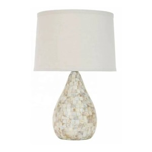 Trending Mother of Pearl Table Lamp with Crack Design, No <b>Shade</b>, Electric Bedside Nightstand Lamp <b>for</b> Indoor Home & Office Use - Product Image 3