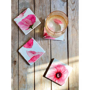 ที่รองแก้วลายดอกไม้ทำจากไม้รูปทรงสี่เหลี่ยมสำหรับบ้านไร่และงานปาร์ตี้งานวอลนัททำมือใหม่จากอินเดีย - Product Image 3