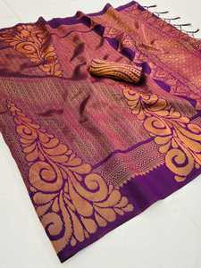 Collection de vêtements de mariage et de fête pour femmes Saree Blouse en soie avec cuivre Zari Work Indien Exportateur et fournisseur de la mode féminine - Product Image 5