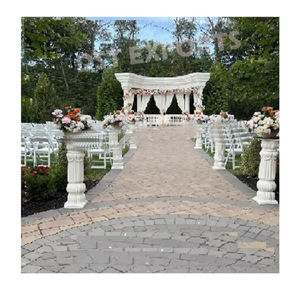 Decoración de pasillo de boda moderna profesional columnas FRP blancas para pilares de pasarela decoración de boda - Product Image 1