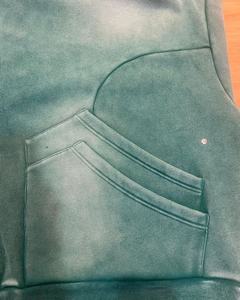 Sweat à capuche streetwear pour homme personnalisé, hiver, sans cordon, polaire vintage, double couche, délavé au soleil, poches, lavage à l'acide, uni, 3D à capuche - Product Image 3