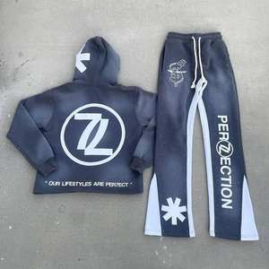 Sweat à capuche en gros 100% coton molletonné brodé tendance personnalisable design uni avec strass séchage rapide respirant durable - Product Image 6