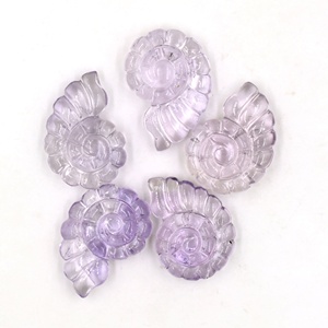 ลูกปัดอเมทิสต์ธรรมชาติแกะสลักเปลือกหอยอัญมณี17x24มม. สำหรับทำเครื่องประดับอัญมณีขายส่ง - Product Image 4