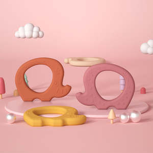 <b>Feeding</b> <b>Nursing</b> <b>Baby</b> Stuff 2026 New Design Multi Color Elephant <b>Baby</b> Silicone Toy BPA Free Food Grade Teething Ring Toy - Product Image 3