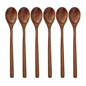 Cuillère de service à soupe profonde en bois la plus vendue avec poignée suspendue couverts de cuisine au design moderne pour la cuisine et l'utilisation au restaurant - Product Image 5