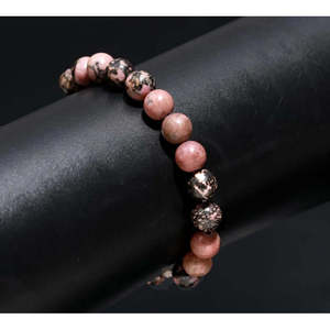 8 mm Smooth Round Beaded 7 Inches Rhodochrosite Healing Crystal <b>Bracelet</b> Crystal <b>Bracelets</b> & <b>Bangles</b> - Product Image 5