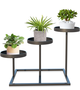 Deux Niveaux Vente Chaude En Fer Forgé Étagère De Sol Salon Plante Verte Fleur Stand Hôtel Restaurant Partition Clôture Pot Planteur - Product Image 4