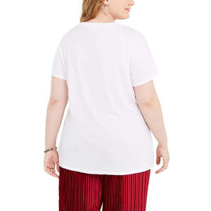 T-shirt in jersey con grafica bulldog francese, taglia 1X, alla moda, da donna, di Modern Lux, bianca - Product Image 2