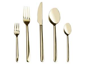 Meilleure vente en gros : Ensemble de couverts en acier inoxydable doré avec manche métallique, comprenant fourchettes, couteaux et cuillères, pour mariage, fête et hôtel - Product Image 4