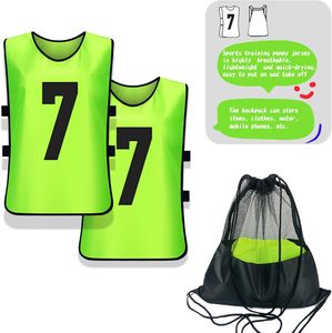 Paquete de 12 Chaleco de entrenamiento de scrimmage, ropa de fútbol juvenil para adultos, camisetas de pinnies y Baberos de práctica numerados para jugadores de fútbol - Product Image 2