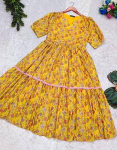 Vestido Maxi acampanado con estampado bohemio Vintage para mujer, mangas abullonadas largas a la moda, Floral de verano para viajes, ropa de calle - Product Image 4