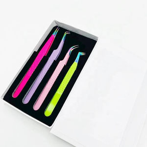 Pinzas de Precisión Multipunto de Acero Inoxidable para Pestañas, Color Personalizado, Herramienta de Belleza Sostenible y Económica para Extensiones - Product Image 1