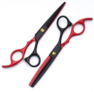 Juego de tijeras de corte de pelo ajustables de Color dorado profesional, tijeras de peluquero de acero inoxidable de 2 piezas con reposapiés - Product Image 5