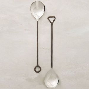 Cuillère à salade en métal et laiton Couverts de table Couverts classiques en métal écologique en laiton avec utilisation à la main - Product Image 4
