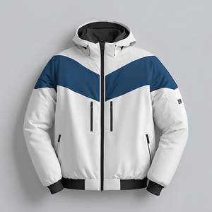 Nouvelle Arrivée - Blouson Bomber Homme à Capuche Coupe-Vent et Imperméable en Laine/Polyester, Fermeture Éclair Unie, Col Montant - Vestes d'Hiver - Product Image 3
