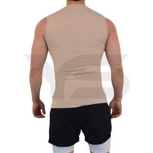 Camiseta sin mangas de algodón informal para hombre al por mayor de alta calidad 240g sin mangas transpirable cuello redondo Fitness camiseta sin mangas suelta - Product Image 3