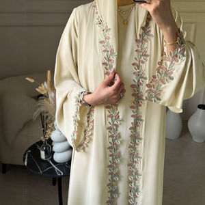 Nueva Abaya Abierta de Encaje Árabe de Dubái, Bordado Brillante de Seda, Túnica Larga, Vestido de Moda para Viajes por el Medio Oriente, Túnica de los Emiratos Árabes Unidos y Turquía - Product Image 2