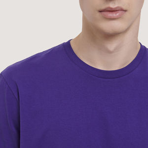 Camiseta de manga corta de algodón 100%, corte holgado, cuello redondo, calle alta, transpirable, ecológica, tela de punto antiarrugas para hombres - Product Image 5