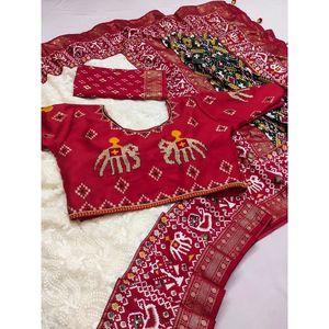 Ensemble de sari en georgette Zardozi pour femmes, 6 m avec pièce de chemisier, multicolore, fabriqué en Inde - Product Image 2