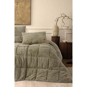 Egyptian Cotton <b>King</b> <b>Size</b> Duvet Set 195x215 cm Double Plush Stone Color 4 Pc Set with Woven Pattern Warm for Home for <b>Christmas</b> - Product Image 1