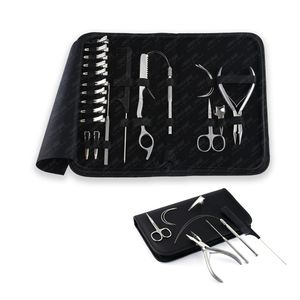My Hair Tools Kit d'outils d'extension de cheveux perles Pinces Set Silver Small Hair Clips for Sectioning Bend Needle Hook & Loop ring - Product Image 1