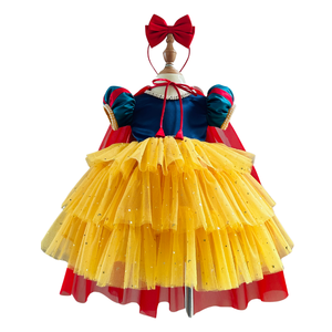 เดรสเจ้าหญิงสีขาวหิมะสำหรับเด็กผู้หญิงเสื้อคลุมสามชั้นลายจุดเวียดนามสำหรับงานปาร์ตี้ฤดูใบไม้ผลิ-ฤดูหนาว - Product Image 1