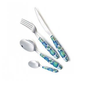 Ensemble de couverts en acier inoxydable de style américain raffiné 4 pièces avec poignées noires classiques en argent de haute qualité - Product Image 4