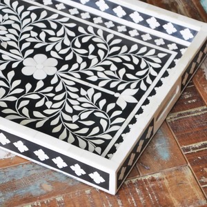 Plateau d'incrustation d'os ethnique le plus demandé Une pièce de déclaration pour les mariages ou les fêtes et l'utilisation de cadeaux disponible à bon prix - Product Image 5