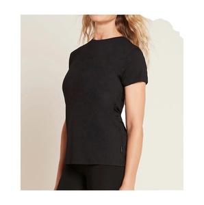 เสื้อยืดคอแฟชั่นสำหรับผู้หญิงเสื้อยืดคอวีพิมพ์โลโก้ตามสั่งสำหรับฤดูร้อน - Product Image 2