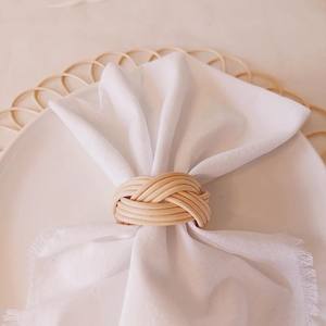 Ferme rustique fait à la main en rotin rond de serviette porte-serviettes décoratif pour la fête de mariage vacances en gros du Vietnam - Product Image 4