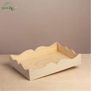 Plateau en bambou ondulé - Fait à la main, écologique et durable, léger et imperméable, adapté aux aliments, portable, design personnalisable - Product Image 1