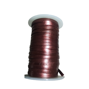 Proveedor indio, venta al por mayor, cordón de cuero de vaca metálico plano de 5mm, hallazgos de joyería para pulsera, collar, componentes, fabricación de joyas - Product Image 2