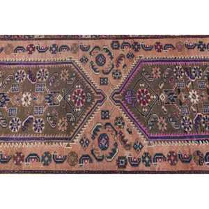 Alfombra Vintage de 2.6x5.2 pies, Alfombra Turca Pequeña, Alfombra Marroquí Marrón y Azul - Product Image 5