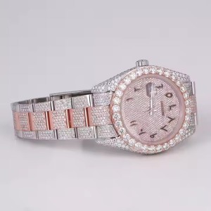 Buy Luxury Fashion VVS1 Iced Arabic Rose Gold Moissanite Diamond Watch New Arrival Antique Style Limited Edition - Product Image 3