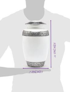 Urne funéraire moderne en aluminium Franklin, blanche, décorative, pour cendres d'adultes, homme femme, décoration de la maison, souvenir commémoratif - Product Image 6